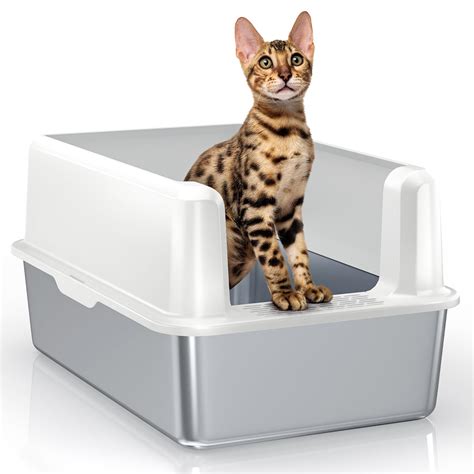 tall stainless steel litter box|stainless steel litter box enclosure.